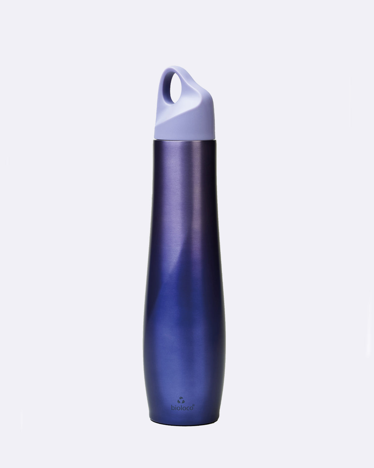 Personalisierbare Thermosflasche aus Edelstahl - 420ml - bioloco the curve purple metallic