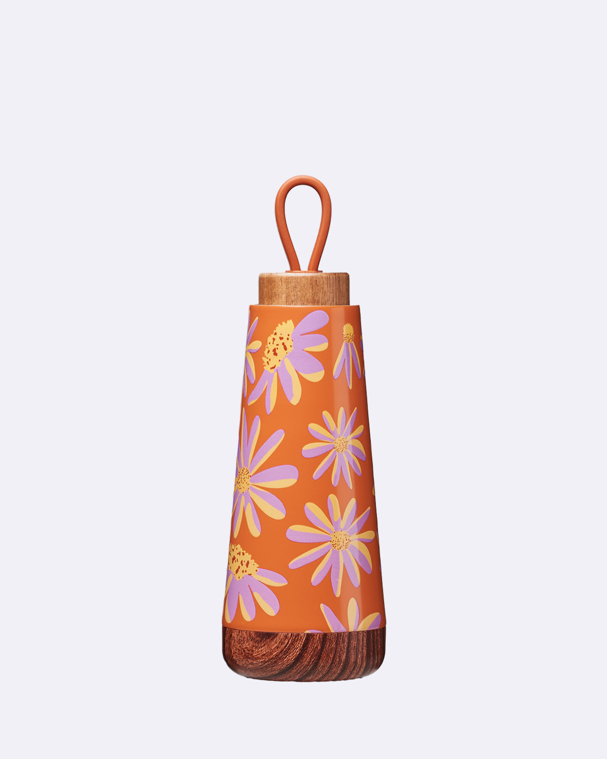 Flasche mit Blumenmuster in Orange und Rosa