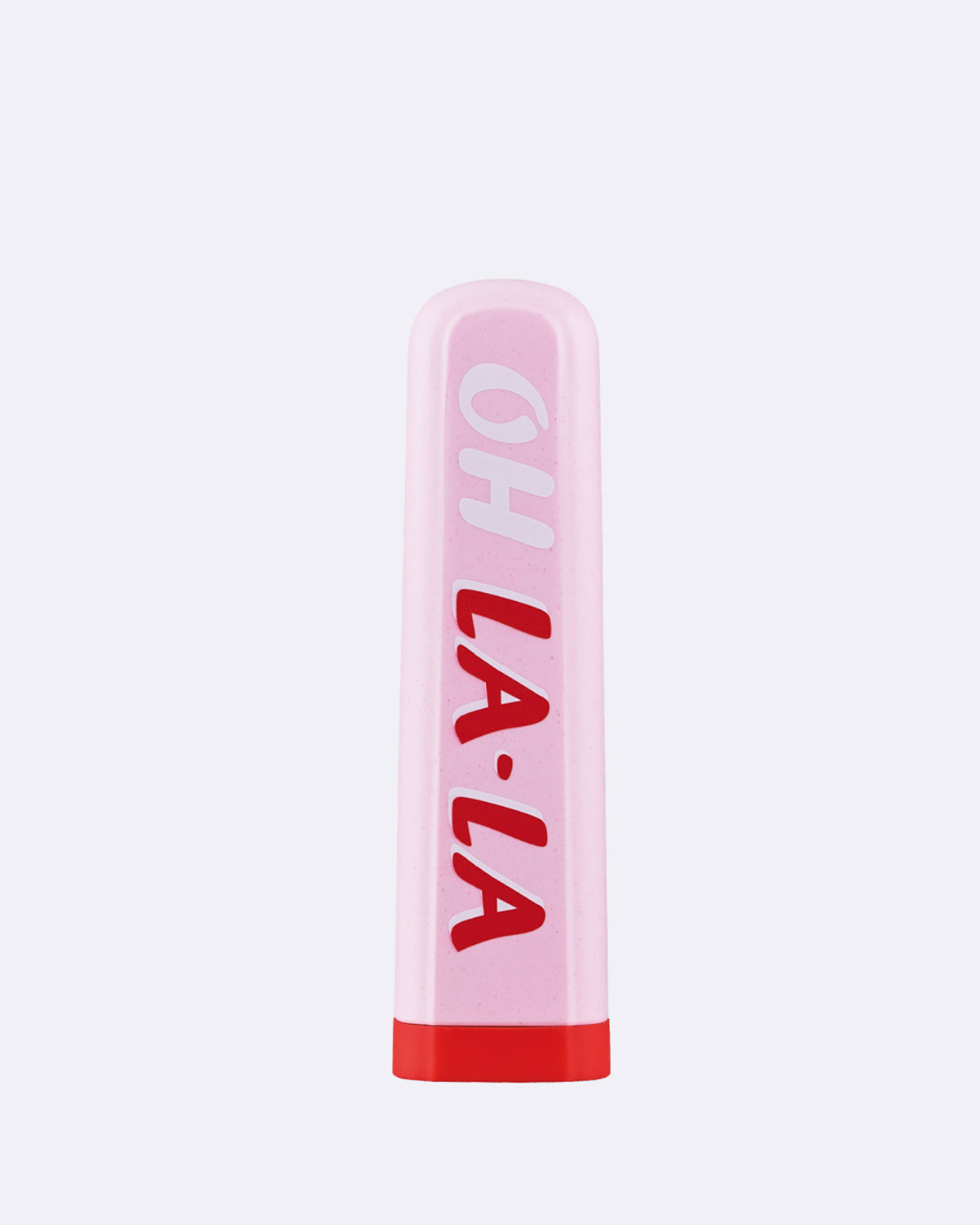 To-Go Besteckset mit verschließbarer Hülle in rosa mit weiß/rotem Text