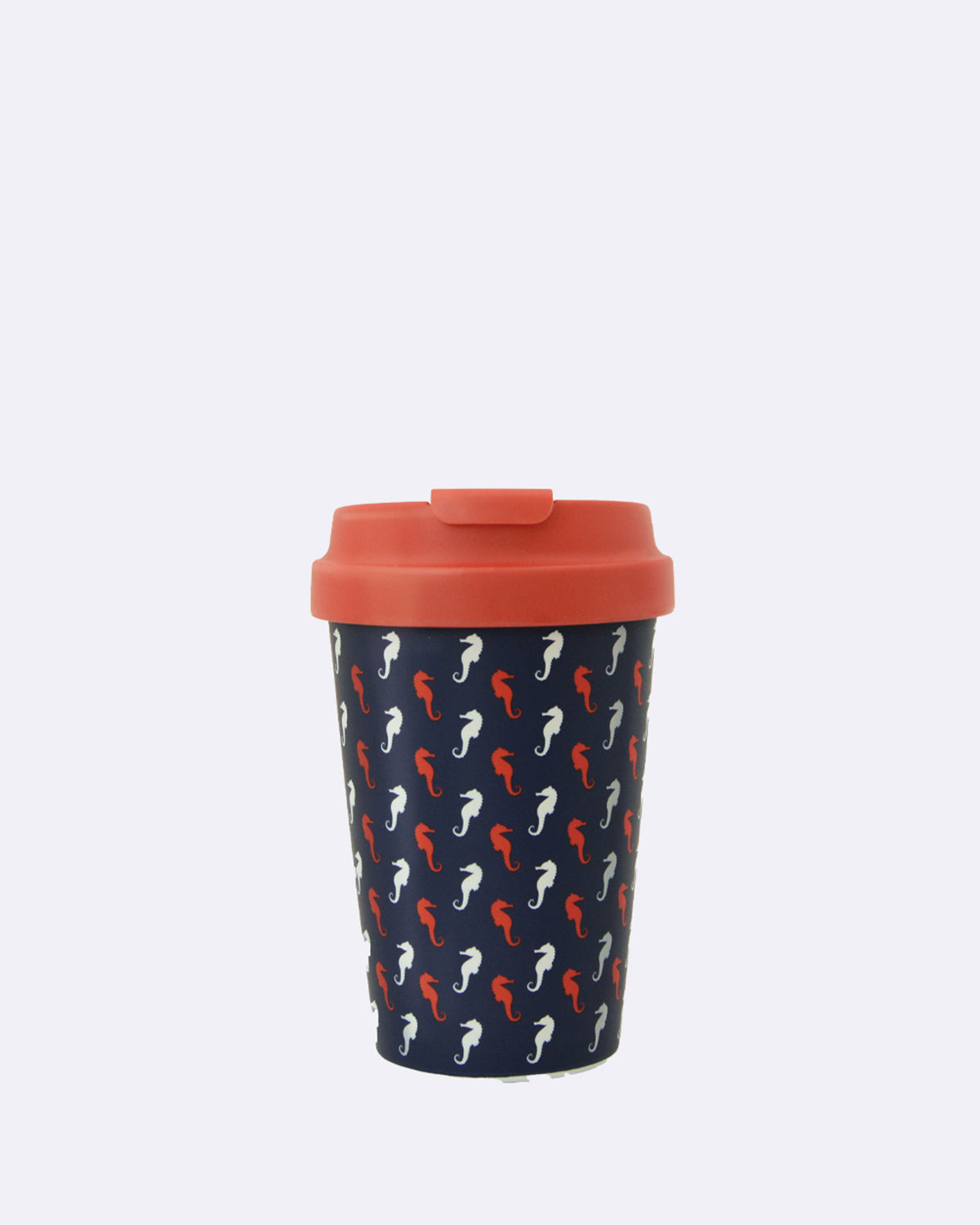 Nachhaltiger Kaffeebecher to go - bioloco plant easy cup - 350 ml - sea horses - Seepferdchen