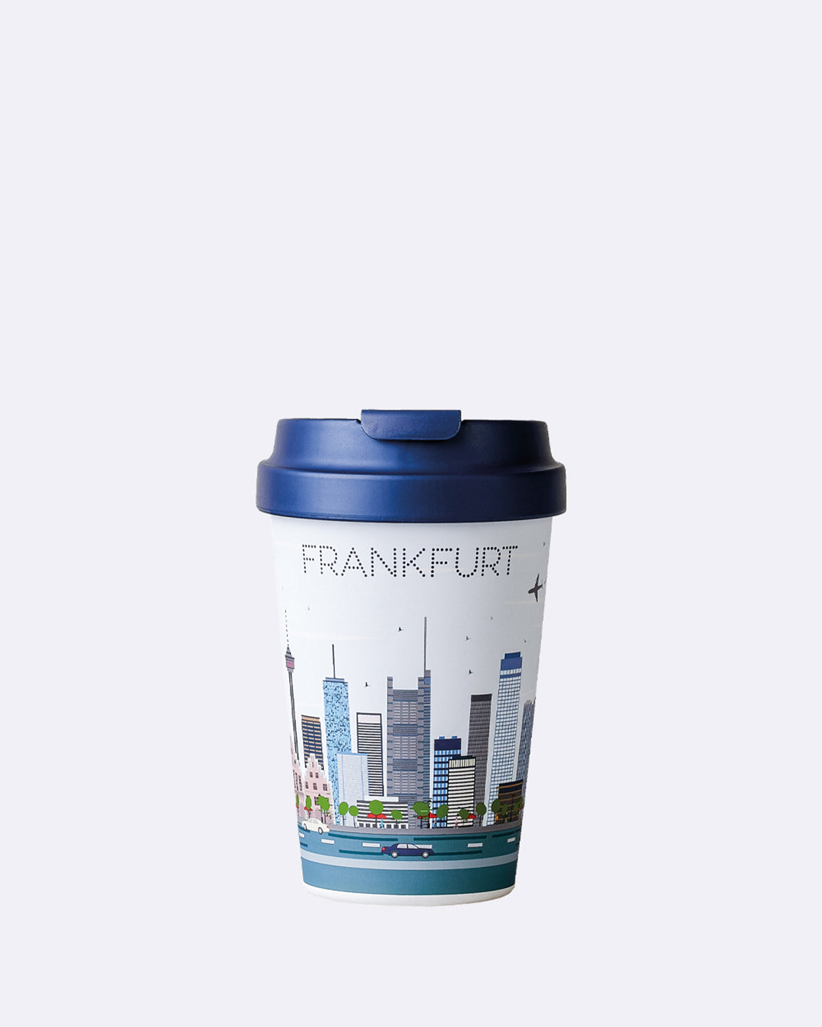 Nachhaltiger Kaffeebecher to go - bioloco plant easy cup - 350 ml - Frankfurt - Großstadt - Stadt - Skyline - Hochhaus