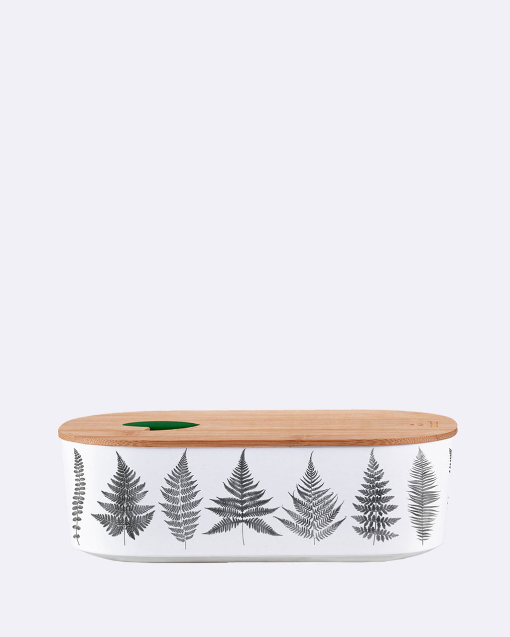 bioloco plant lunchbox oval black and white leaves