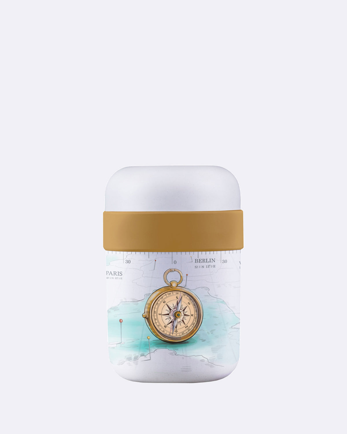 Thermobehälter aus nachhaltigem PLA - Zwei Kammern (500ml+200ml) - bioloco plant lunchpot - compass - Kompass - Meer