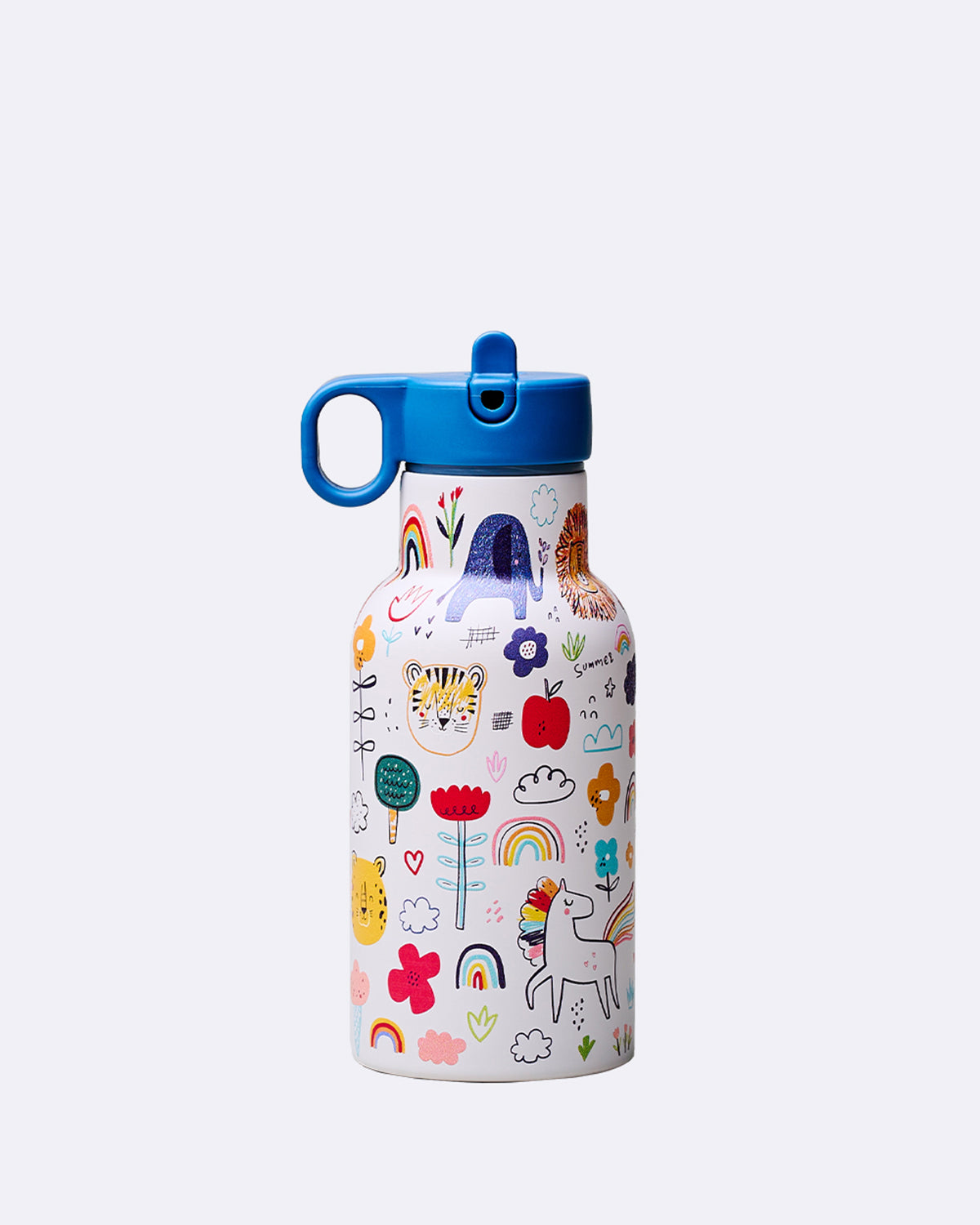 Nachhaltige Thermosflasche für Kinder - 350 ml - bioloco sky kids - doodles - farbenfrohe Trinkflasche - scribble - Kinder Zeichungen