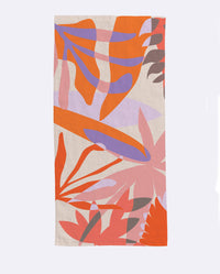 Serviette de plage en coton à fleurs tropicales
