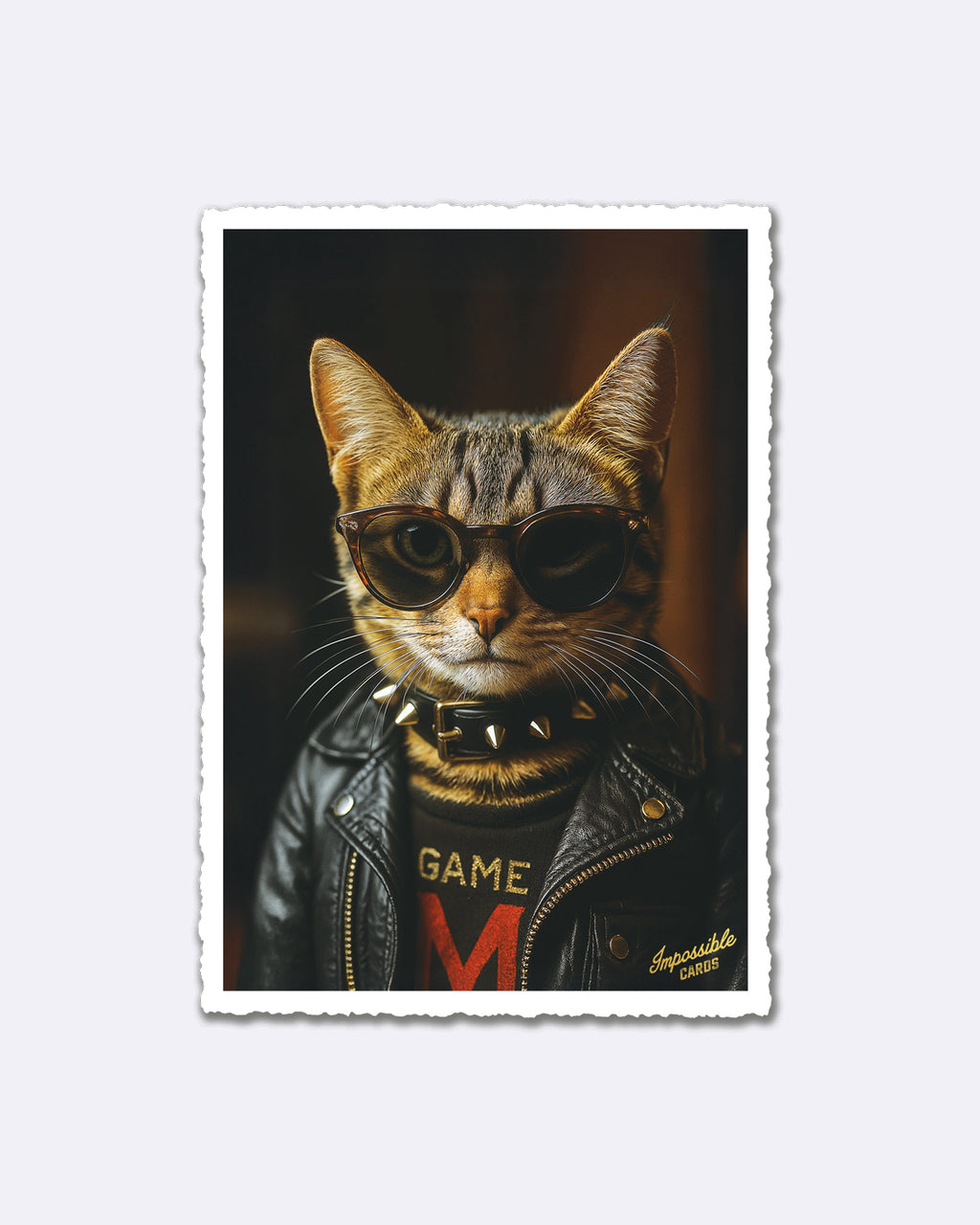 Impossible Card Postkarte - metal cat