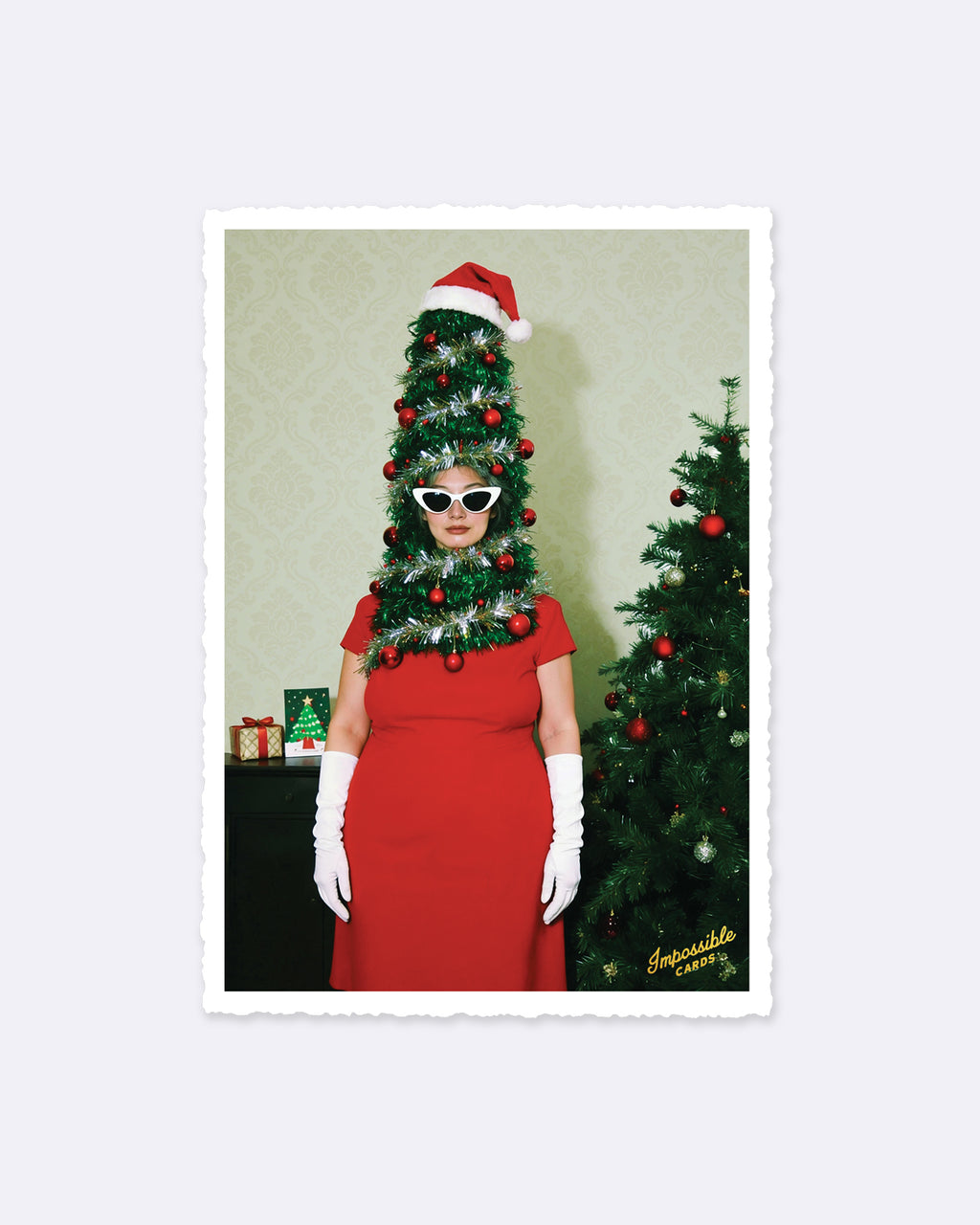 Impossible Card Postkarte - Christmas tree Lady
