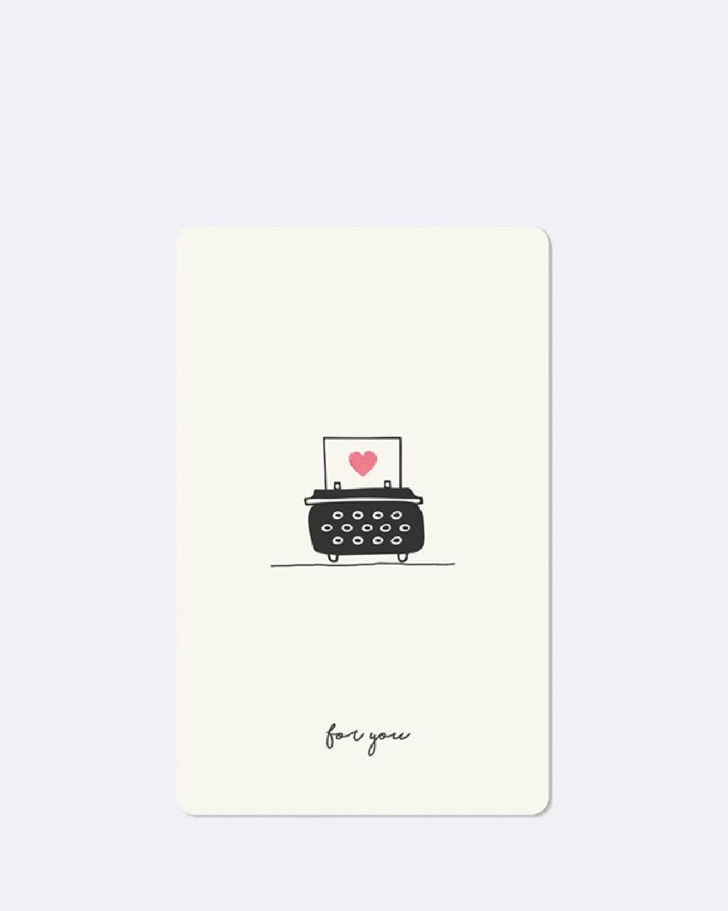 Mini cartes postales - Machine à écrire en forme de cœur
