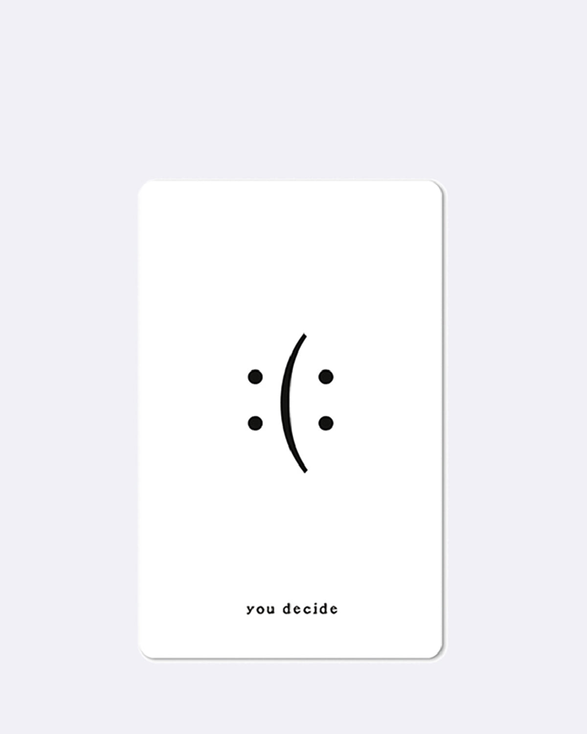 Postkarte in weiß mit schwarzem Emoji 