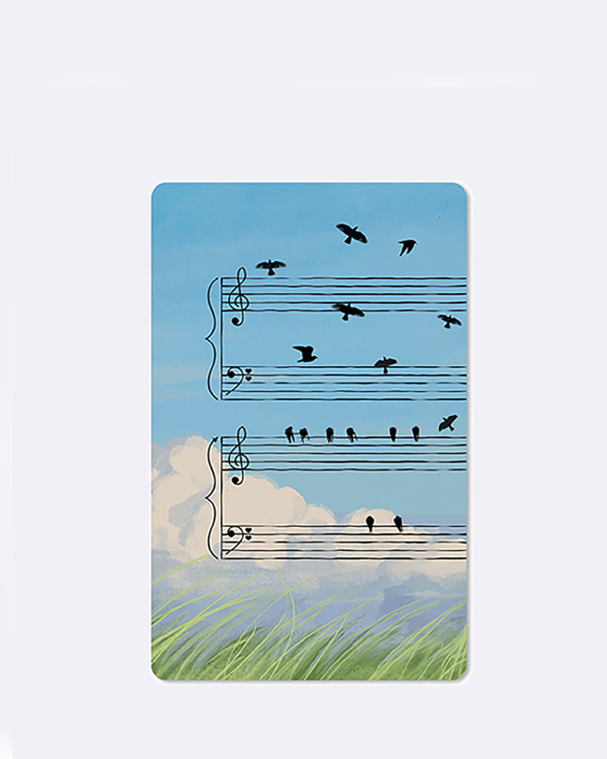Postkarte mit abgebildetem Himmel und schwarzer Schrift