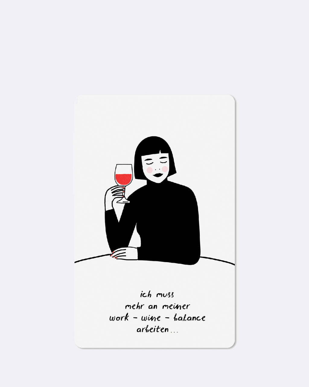 Mini Postkarten - work wine balance