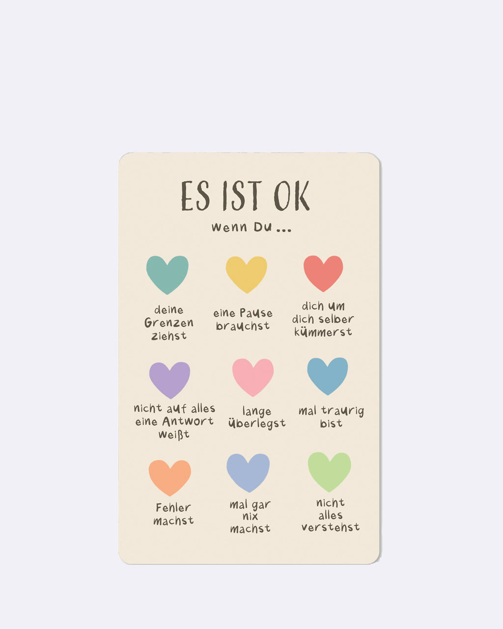 Mini Postkarten - Es ist okay