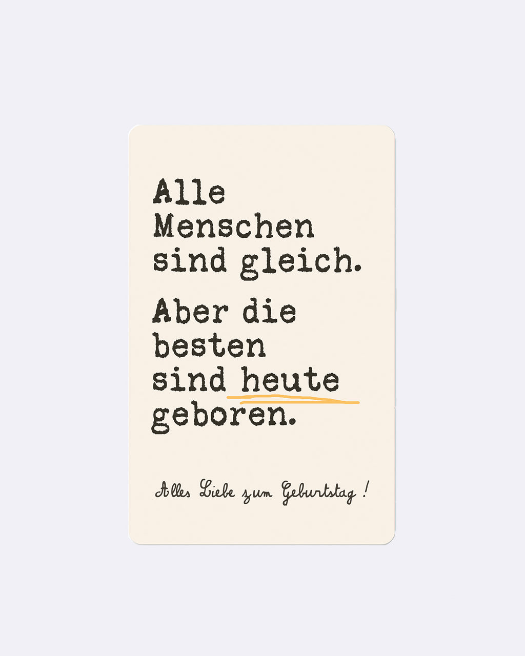 Mini Postkarten - Alle Menschen sind gleich