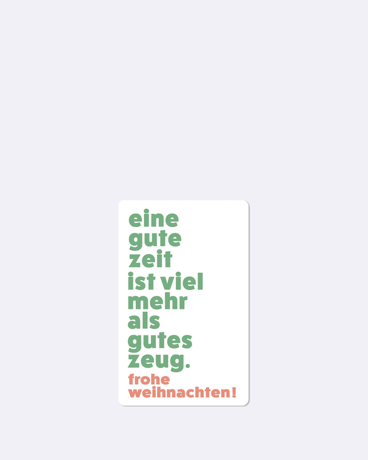 Postkarte in weiß mit grüner Schrift 