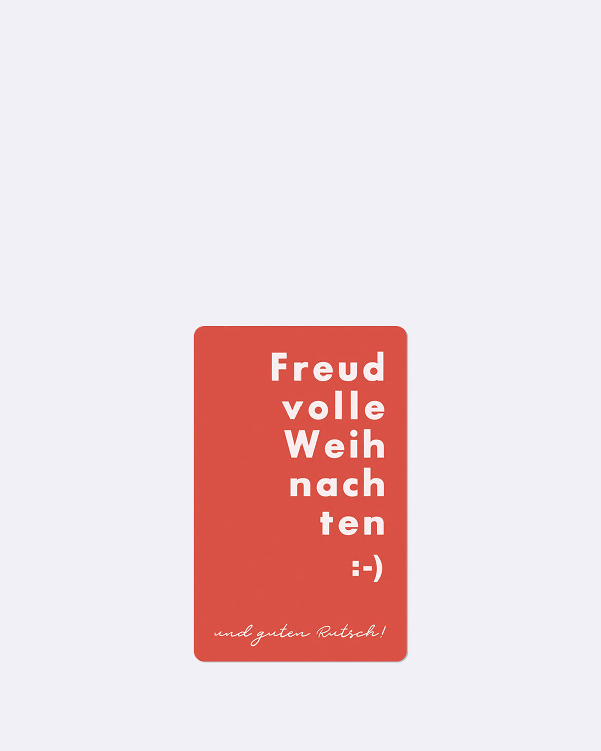 Postkarte in rot mit weißer Schrift