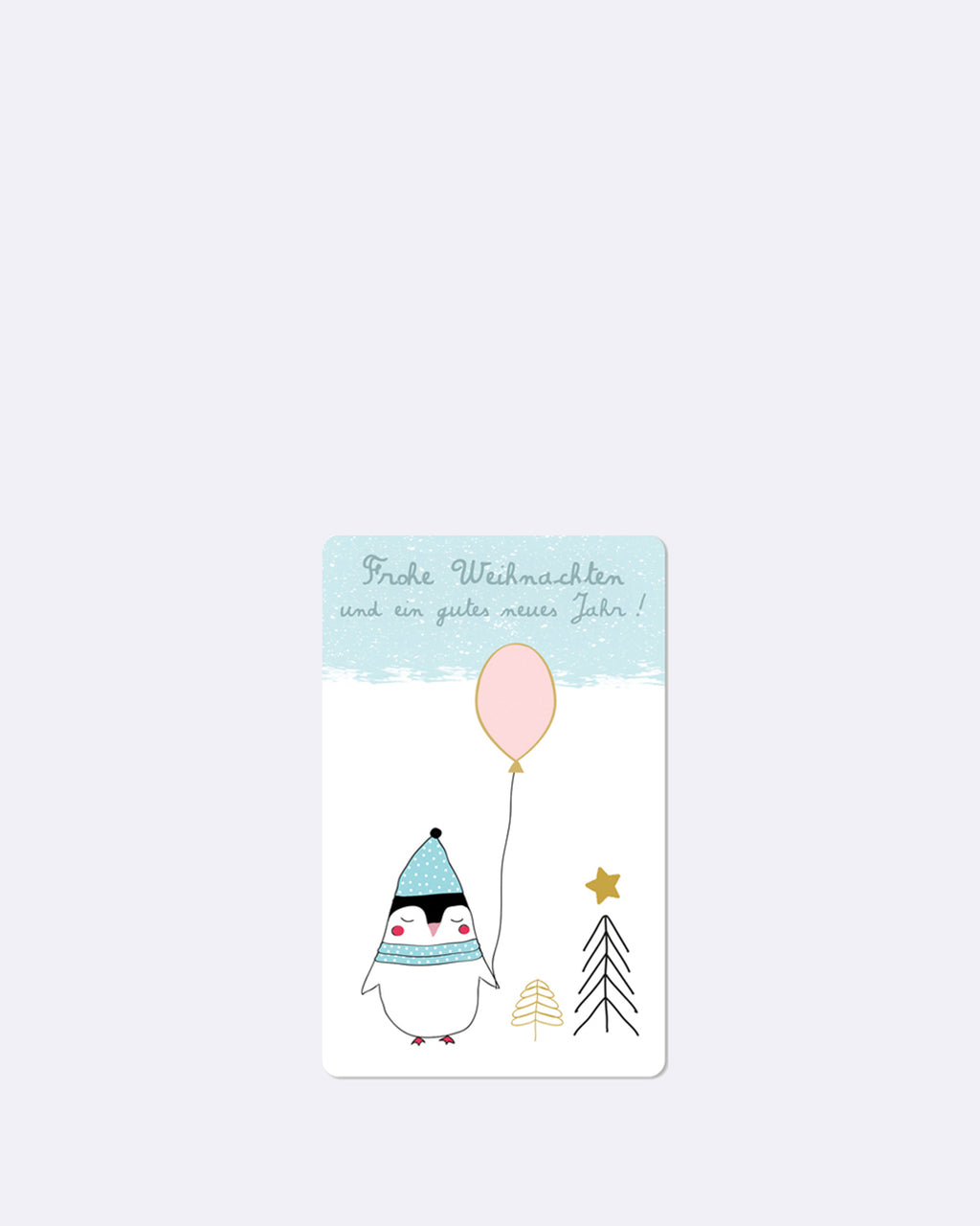Mini cartes postales pingouin et ballon