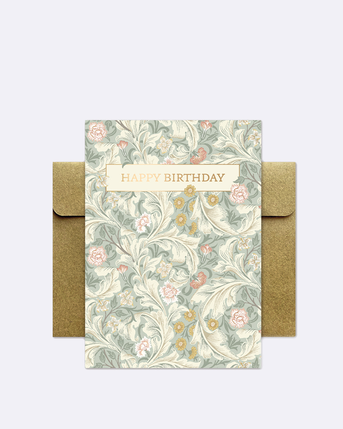 Hochwertige Glückwunschkarte mit Umschlag - florale Motive - William Morris - Geburtstag - happy birthday