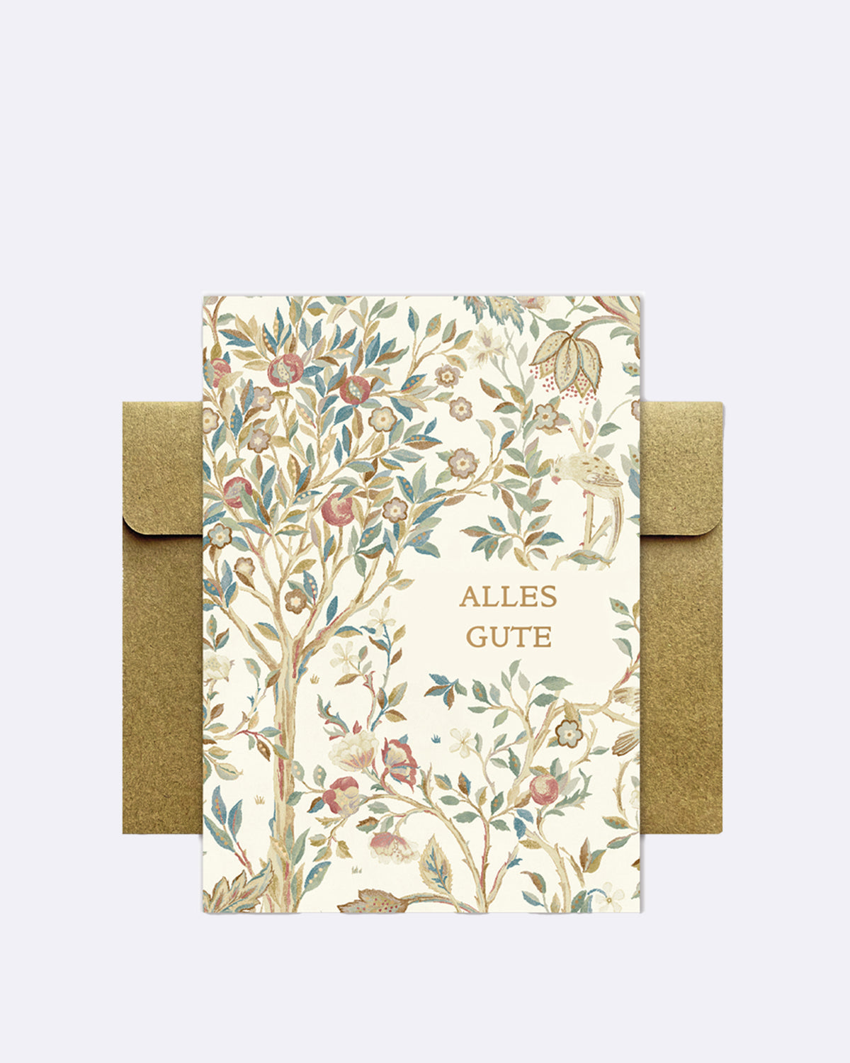 Hochwertige Glückwunschkarte mit Umschlag - florale Motive - William Morris - Geburtstag - Alles Gute