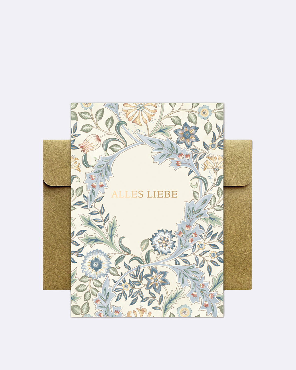 Hochwertige Glückwunschkarte mit Umschlag - florale Motive - William Morris - Geburtstag - Alles Liebe