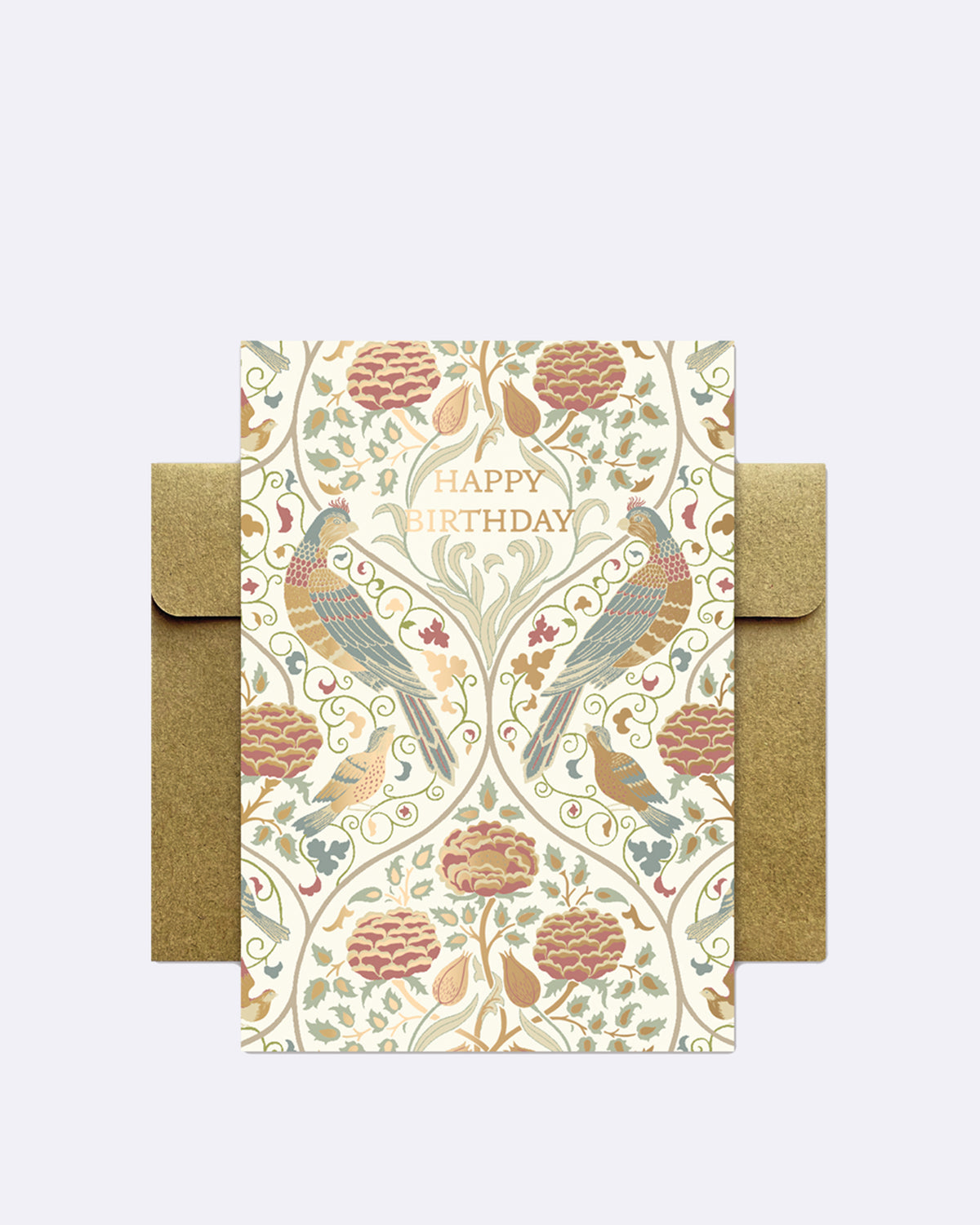 Hochwertige Glückwunschkarte mit Umschlag - florale Motive - William Morris - Geburtstag - happy birthday
