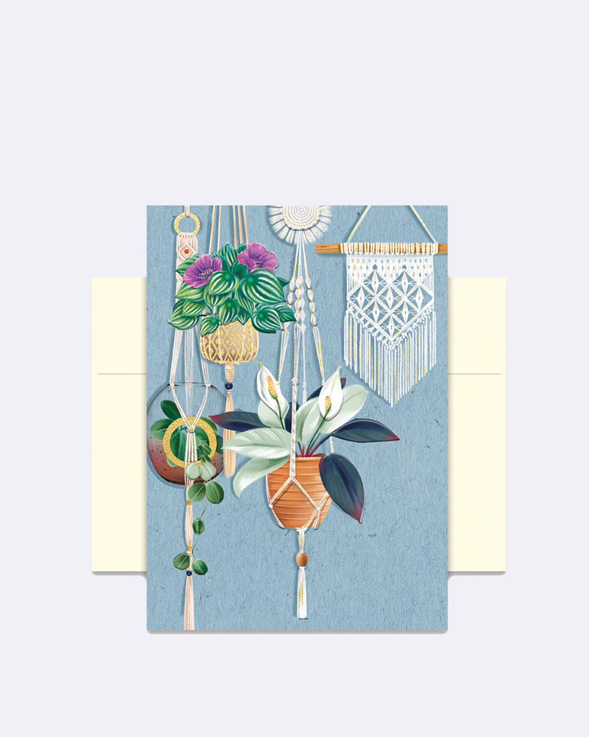 Aufklappbare Grußkarte mit Umschlag in blau mit Blumen mit LT308 mitUmschlag 9fe0b134