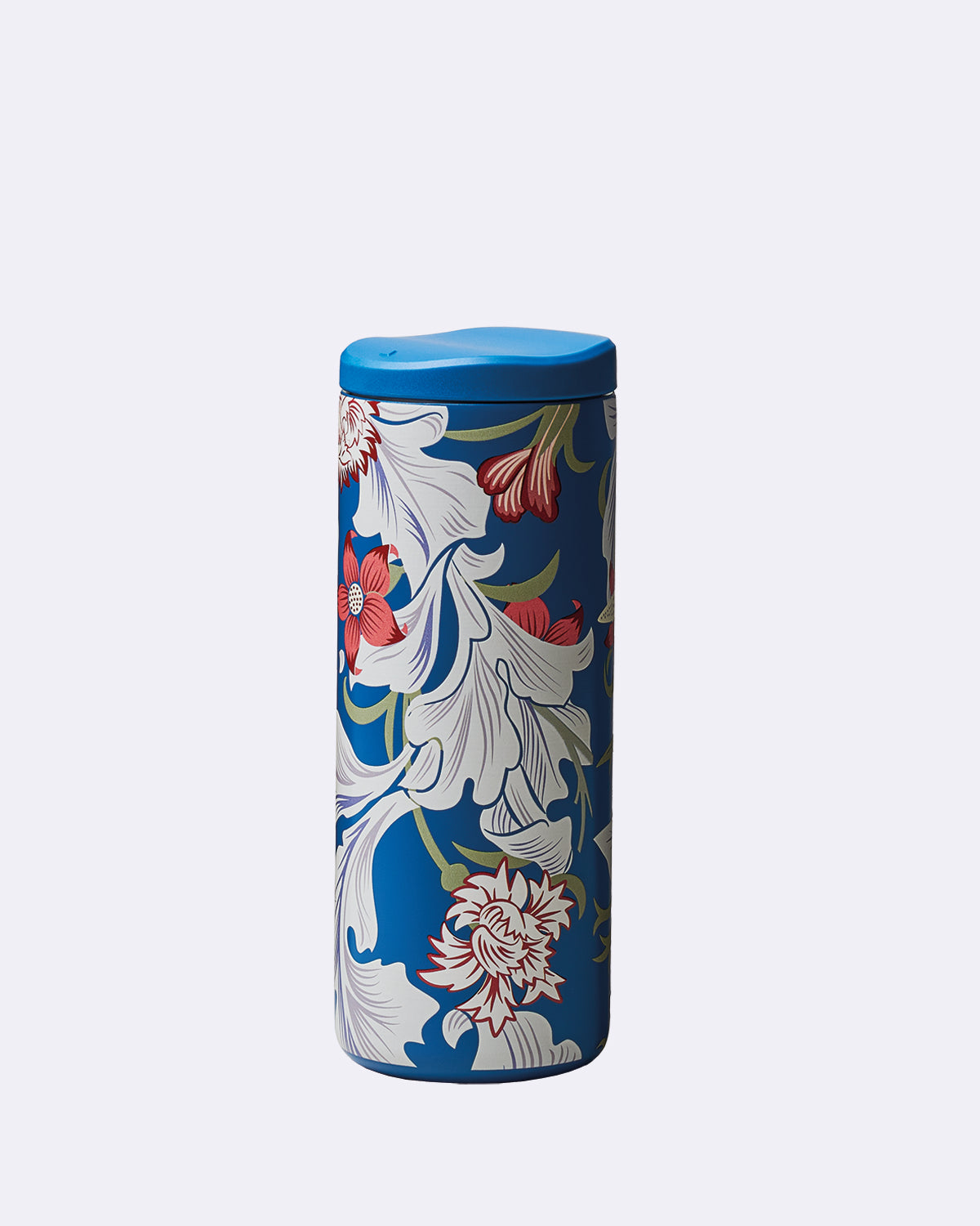 Verschlussbecher in Blau mit Blumenmuster