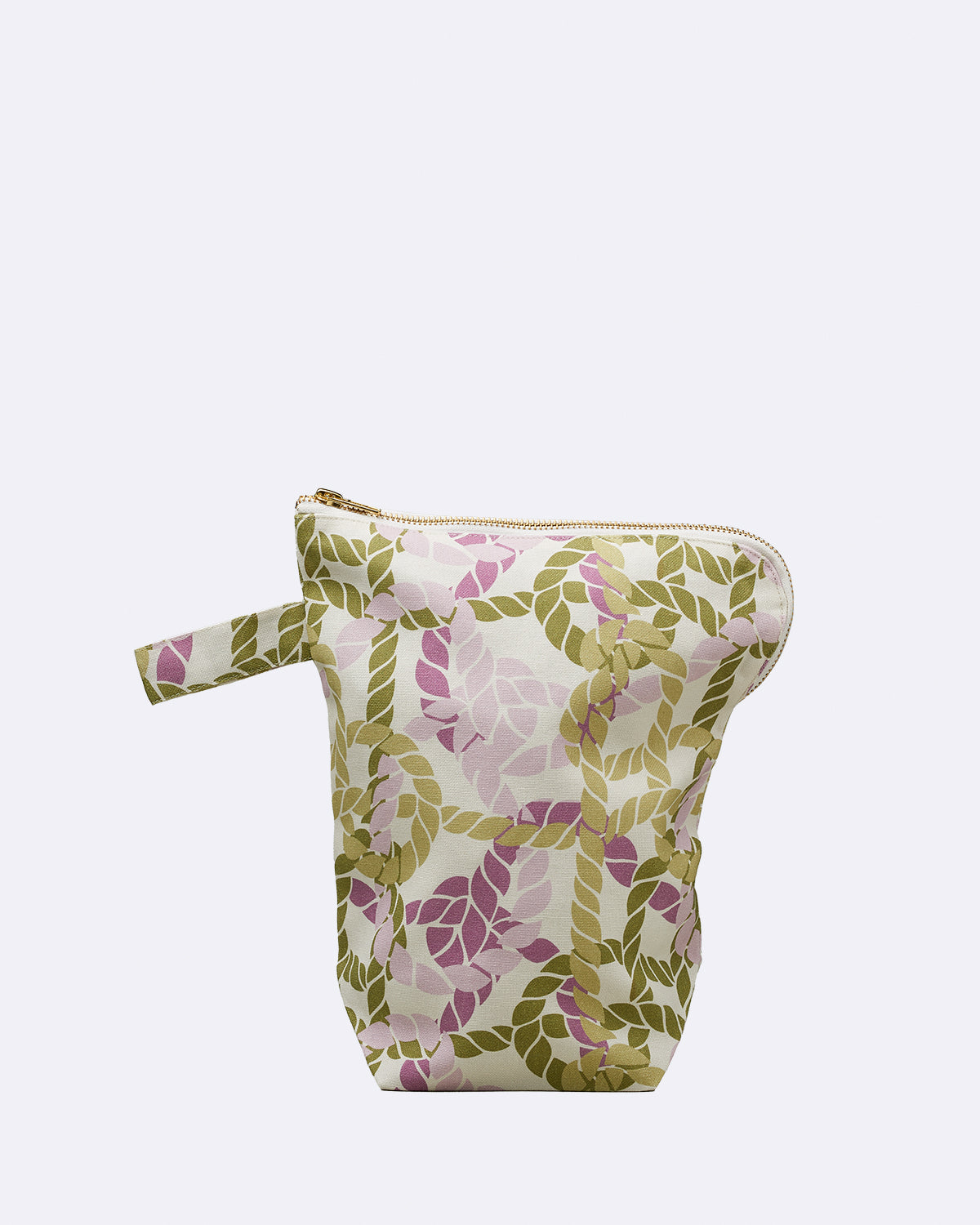 Kosmetiktasche mit Ropes-Muster in Grün und Rosa