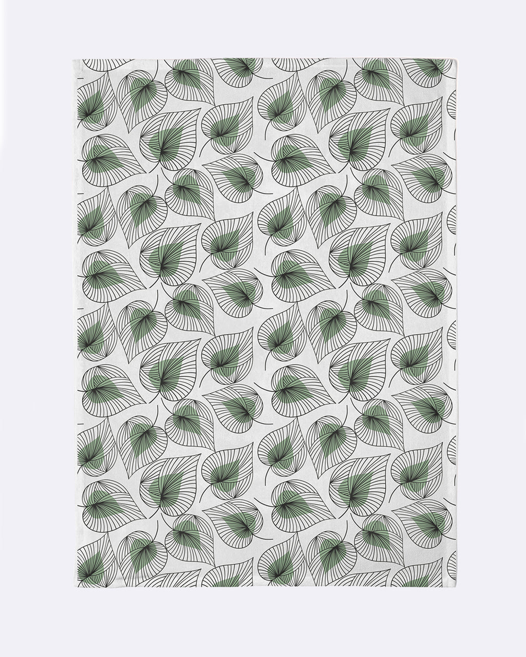 Organic Kitchen Towel Line art leaves