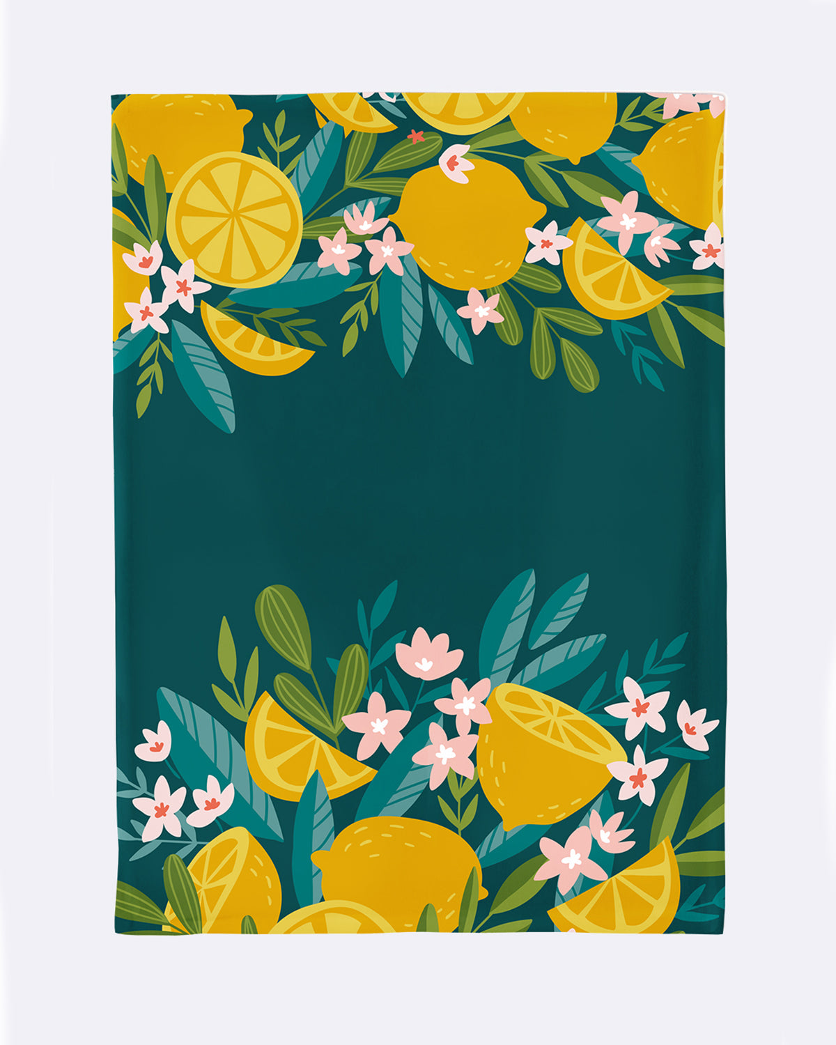 Geschirrhandtuch in türkis mit Blumenmuster