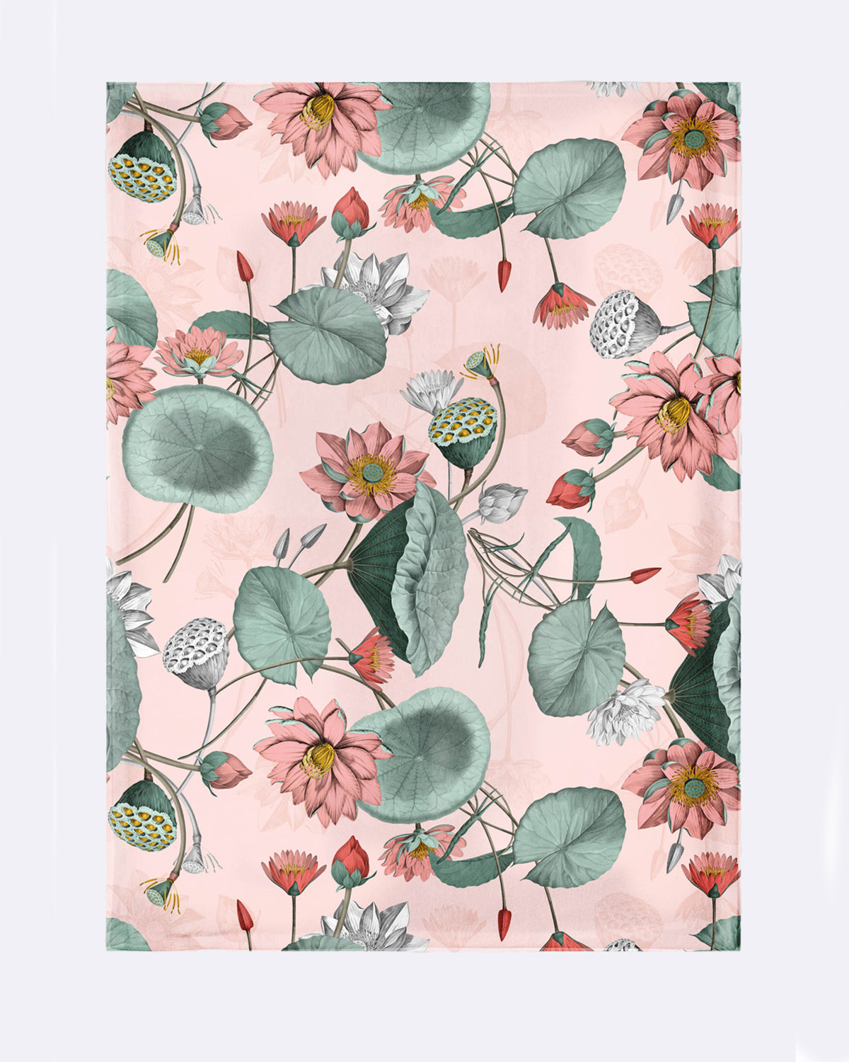 Geschirrhandtuch in rosa mit Blumenmuster