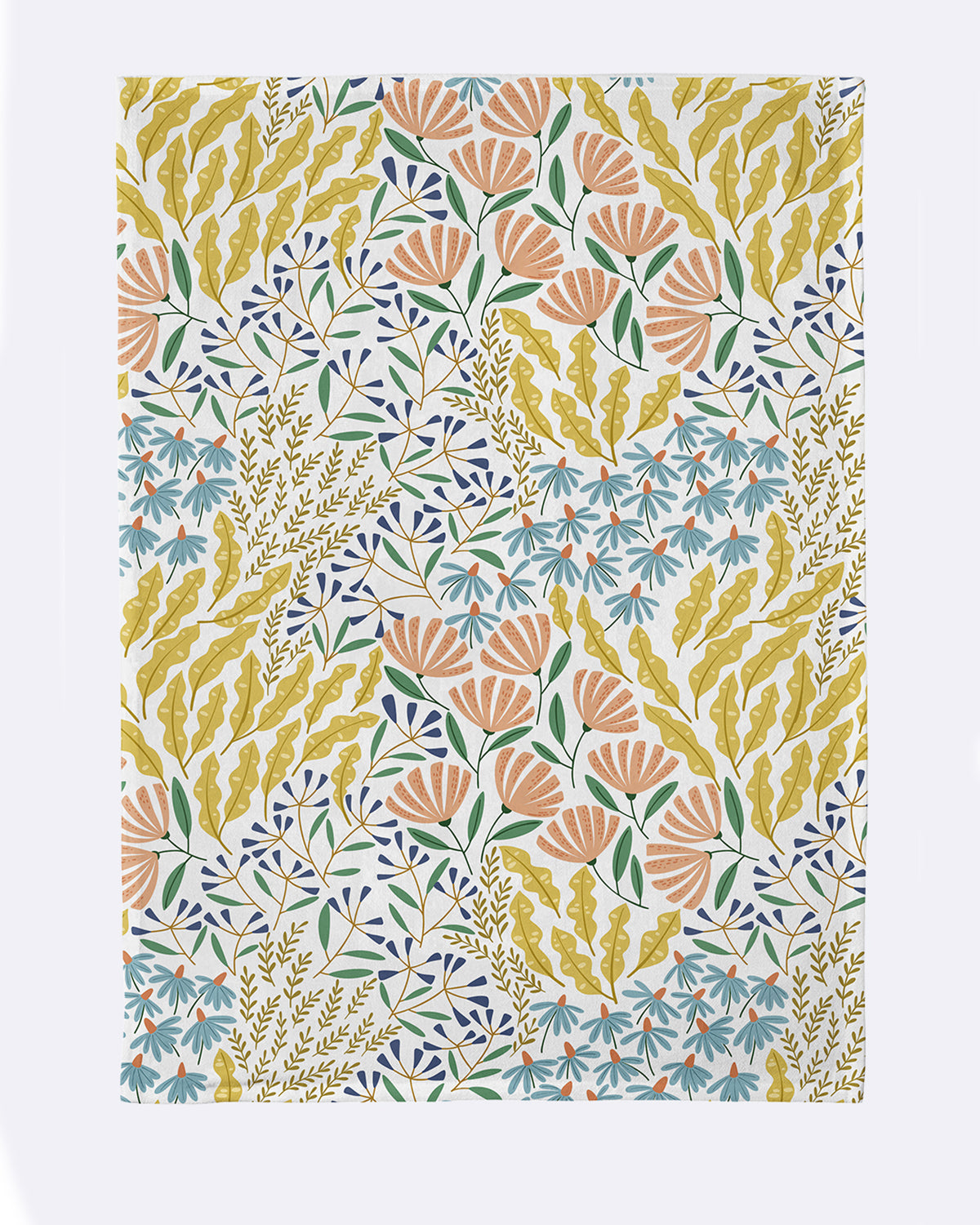 Geschirrhandtuch in weiß mit Blumenmuster mit Variante 17