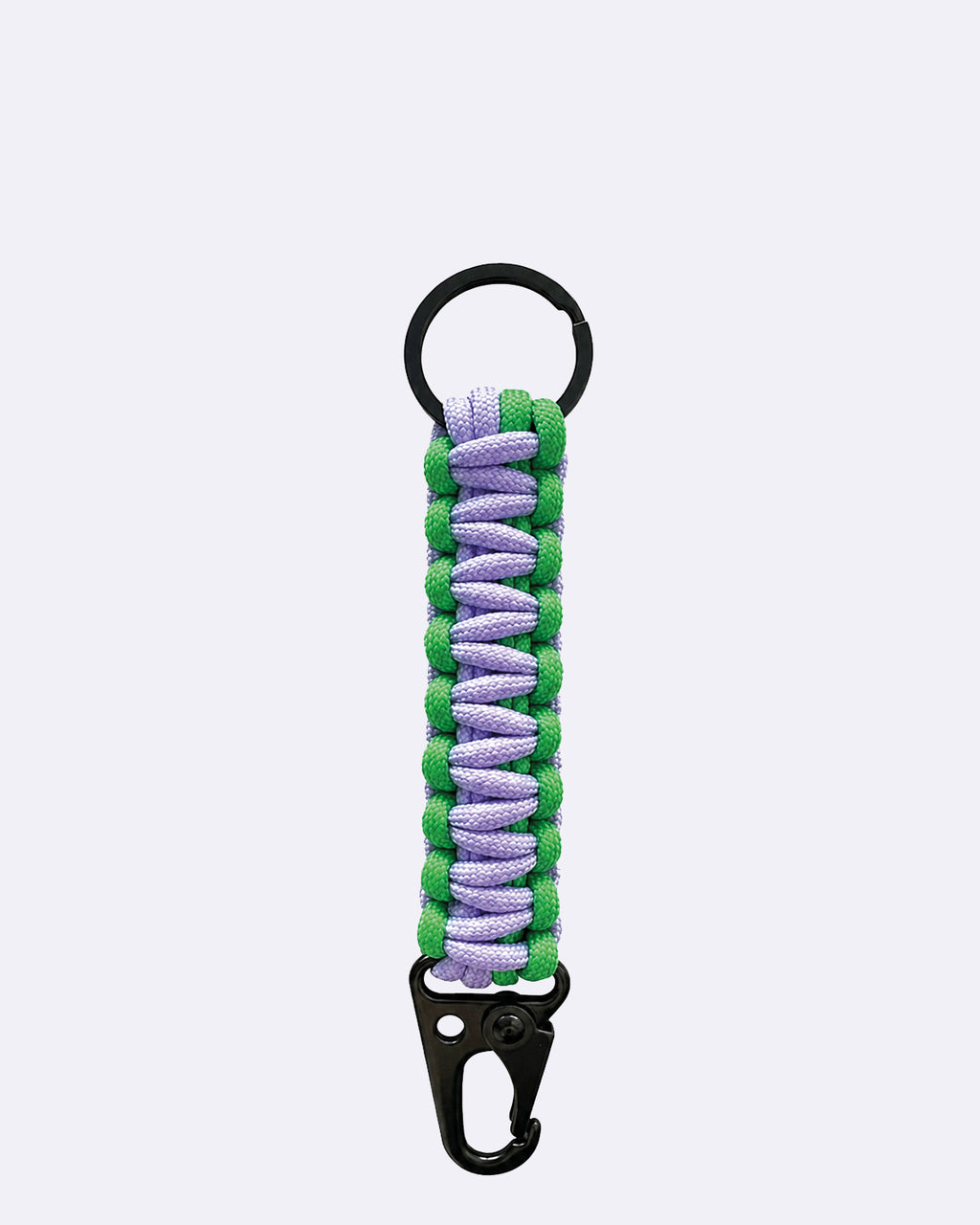 paracord cross keychain - green & lavender
