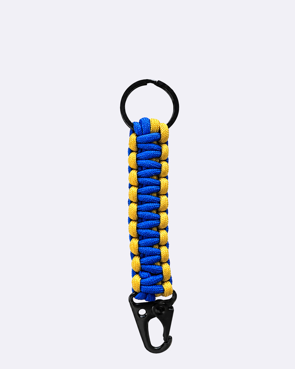 paracord cross keychain - blue & khaki