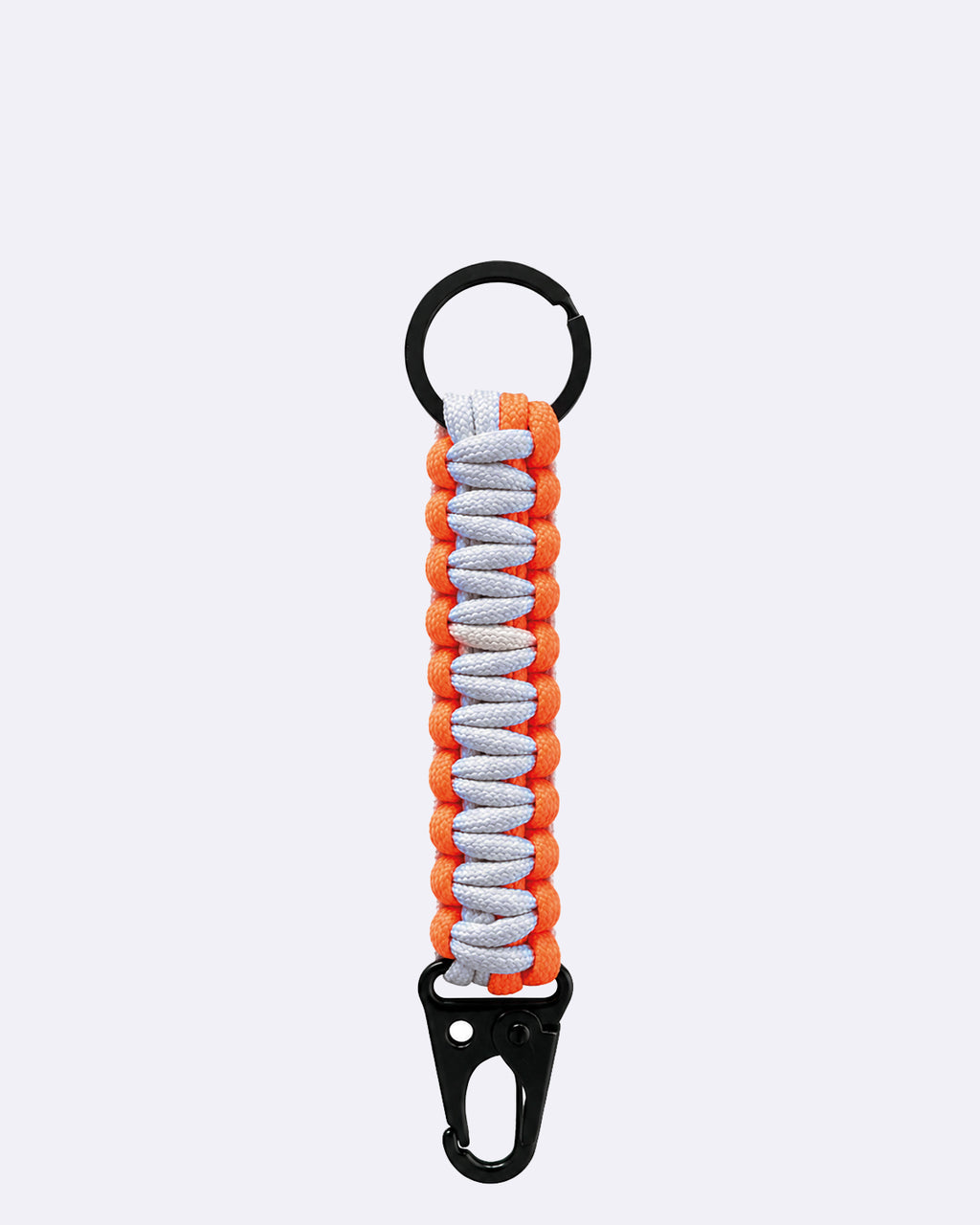 paracord cross keychain - light blue & flourescent orange