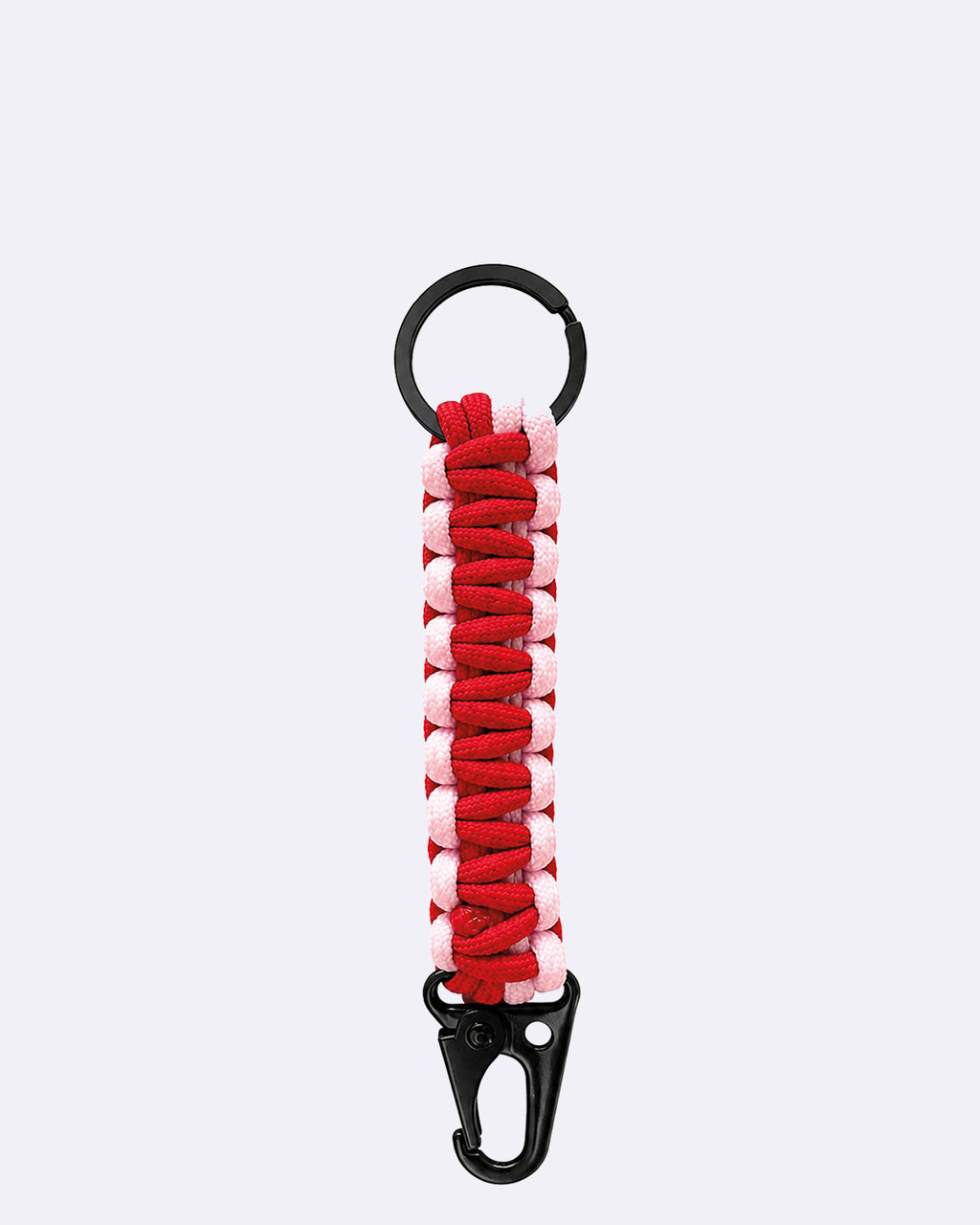 paracord cross keychain - rose & red