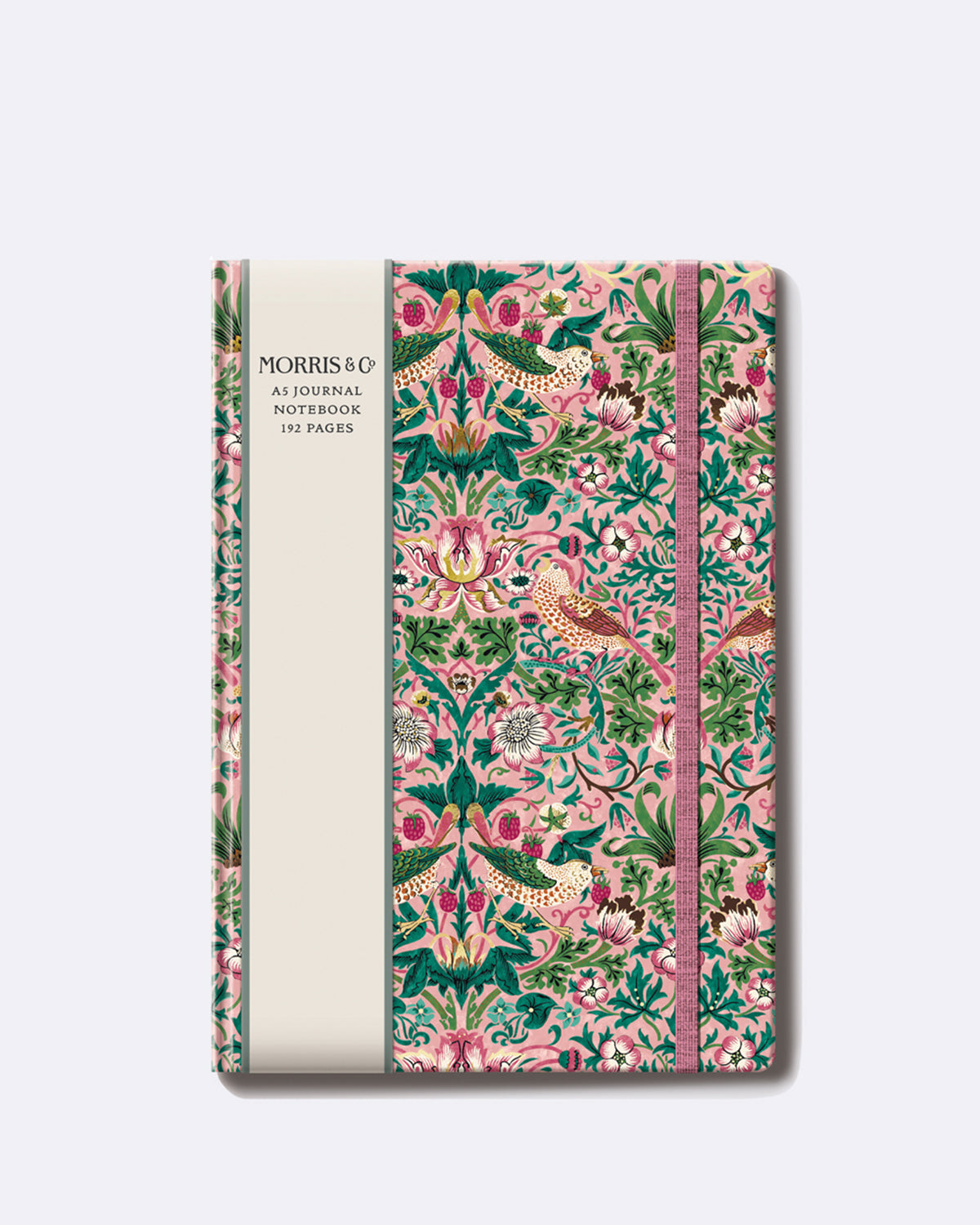 Notizbuch mit Verschlussgummi in Rosa mit Blumenmuster