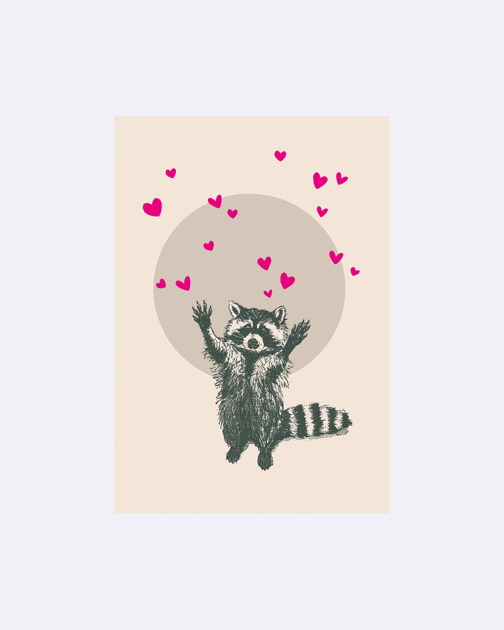 Yay Card Postkarte - Waschbär Herzen