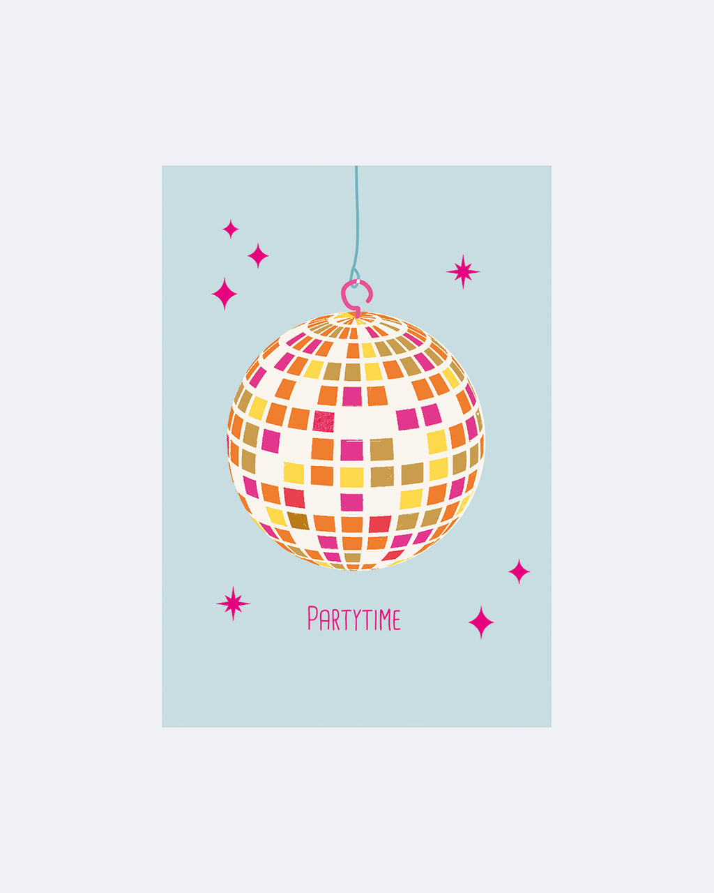 Yay Card Postkarte - Partytime Diskokugel