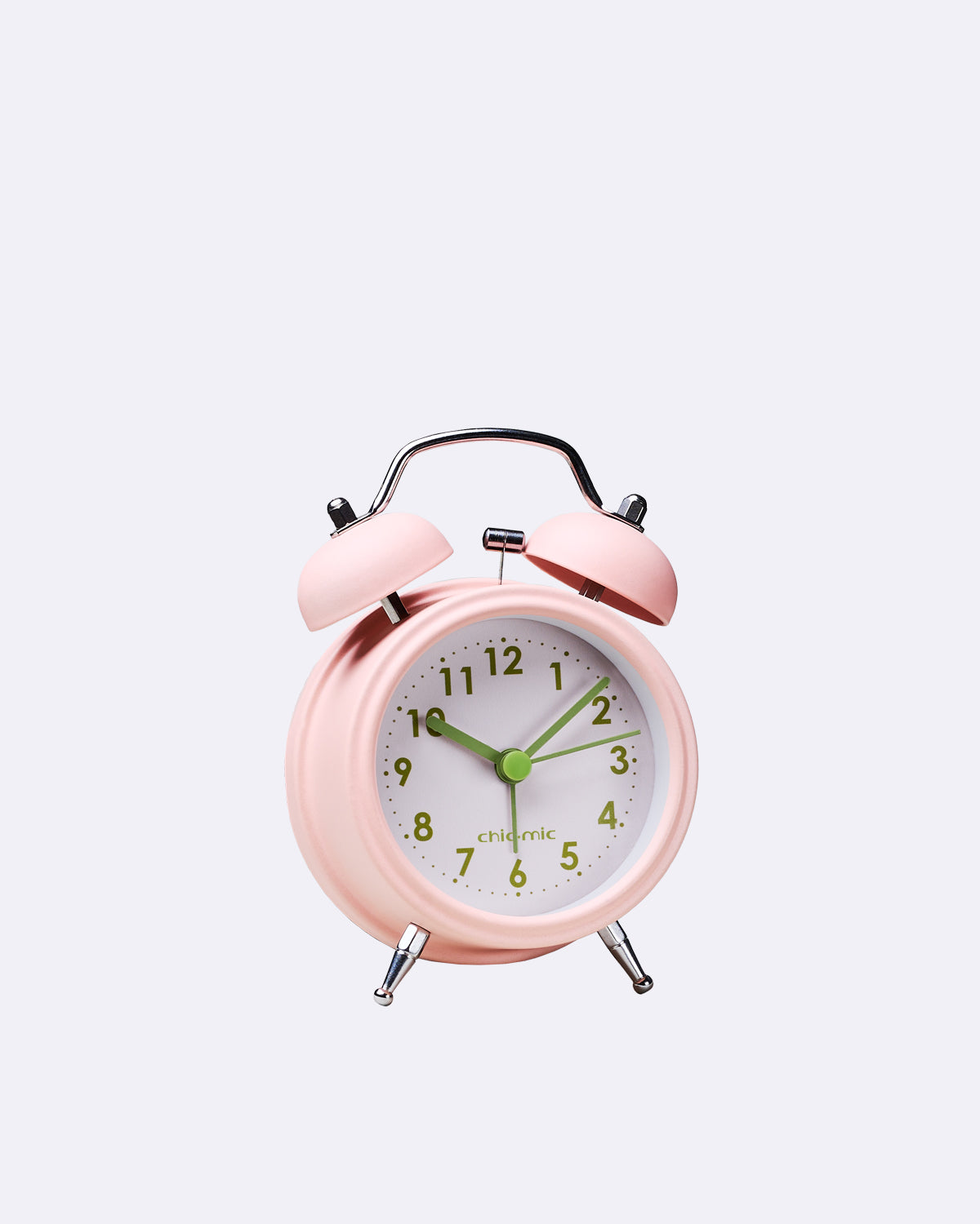 Runde Analoguhr in Rosa mit Applikationen
