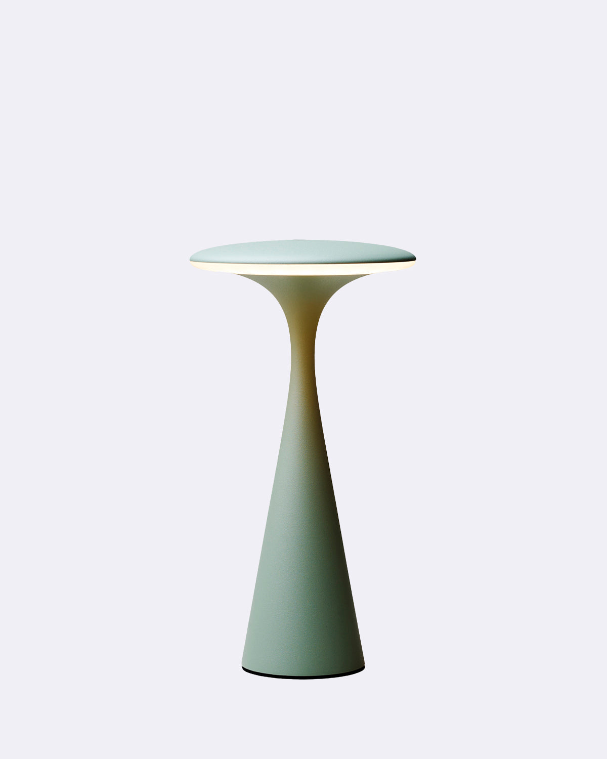 Tischlampe mit rundem Design in salbeigrün