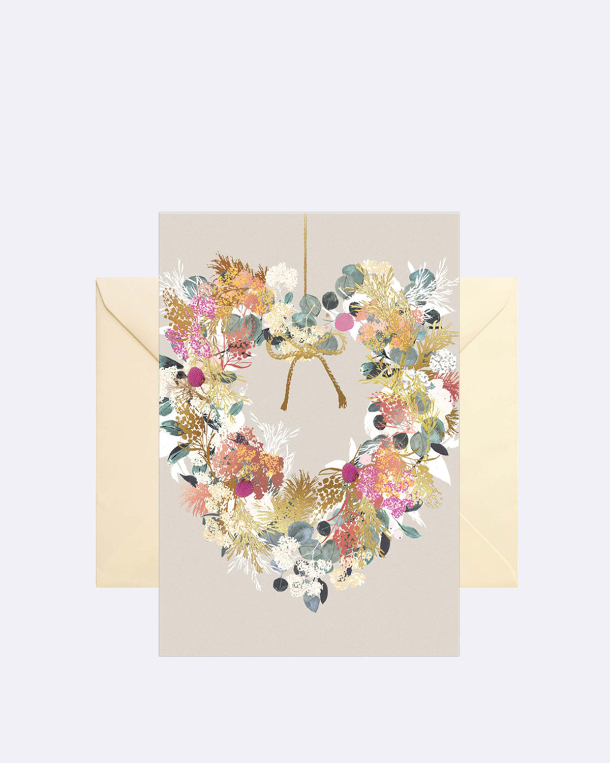 Aufklappbare Grußkarte mit Umschlag in grau mit buntem Blumenmuster